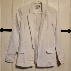 Asos Blazer White Open Front Long Sleeve Size 2